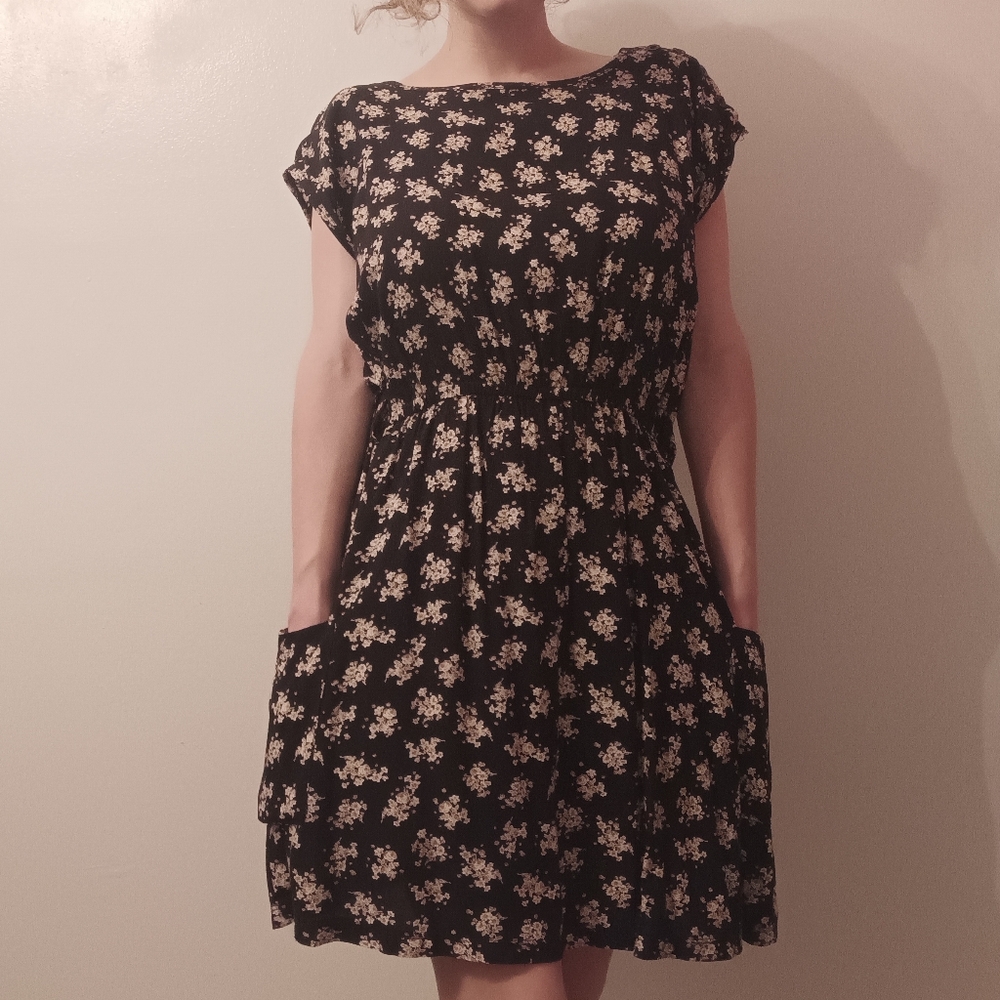 Floral Black Dress